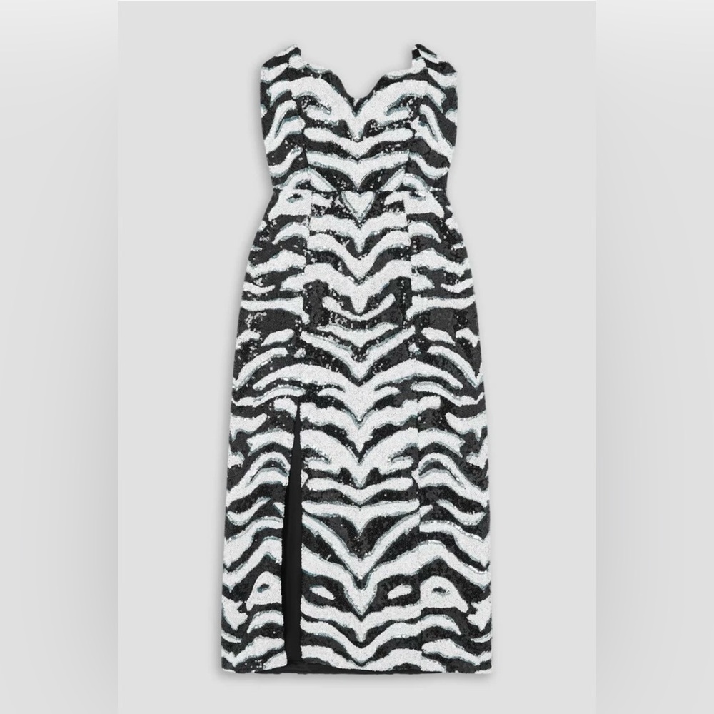NWT HALPERN Sequin Contoured Strapless Dress - Size FR 34 - MSRP $2,000